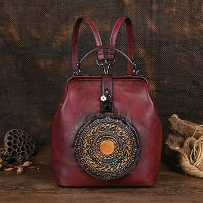 Mochila Retro para Viajes con Diseño en Relieve para Mujer - Image 8