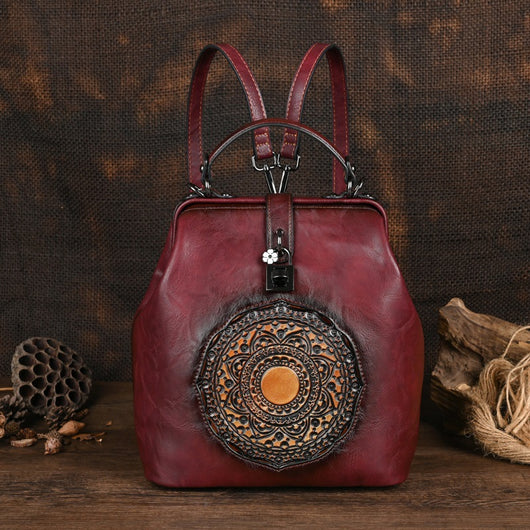 Mochila Retro para Viajes con Diseño en Relieve para Mujer - Image 8
