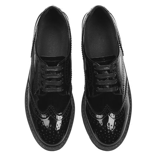 Zapatos de Cuero Charol Estilo Británico con Suela Gruesa para Mujer - Image 3