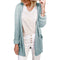 Cardigan Tejido Waffle con Bolsillos y Cuadros en Colores Lisos