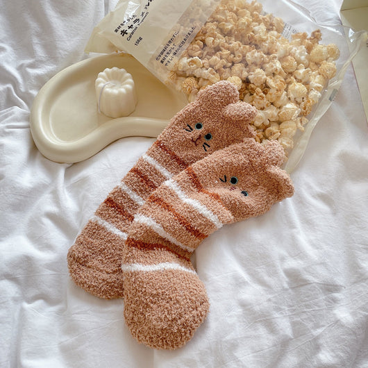 Calcetines Térmicos Japoneses de Tubo Medio con Forro de Coral Fleece para Invierno - Image 29