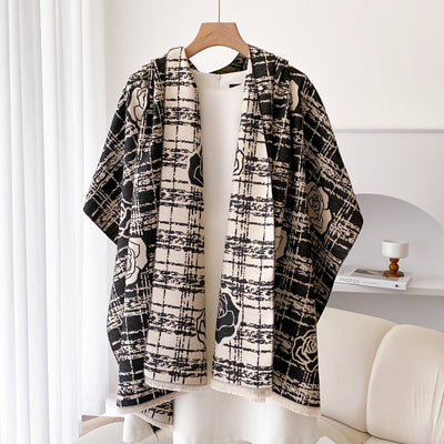 Chal Reversible de Cachemira con Borlas Camellia - Perfecto para Aire Acondicionado - Image 8
