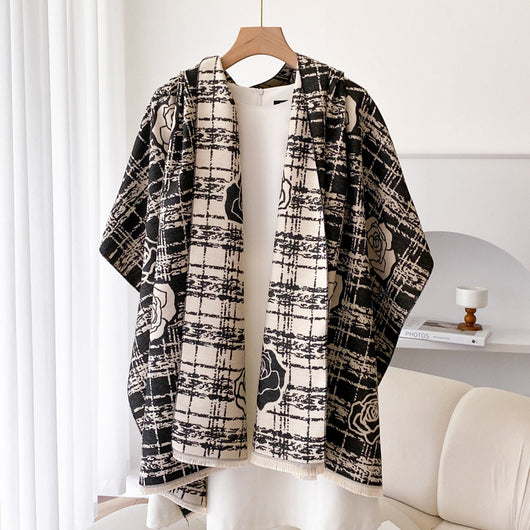 Chal Reversible de Cachemira con Borlas Camellia - Perfecto para Aire Acondicionado - Image 8