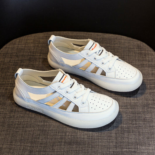 Zapatos Blancos de Cuero Calado Talla Grande para Mujer - Image 4