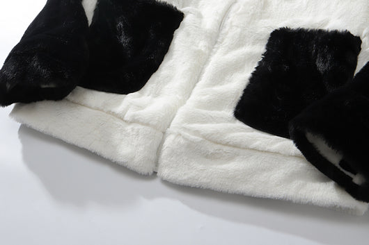 Abrigo Reversible de Peluche Vaca y Panda - Doble Cara para Invierno - Image 17
