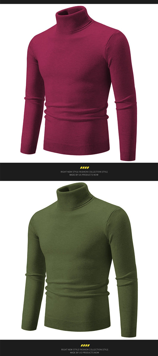 Suéter Cuello Alto Básico para Hombre - Estilo Europeo y Americano - Image 27