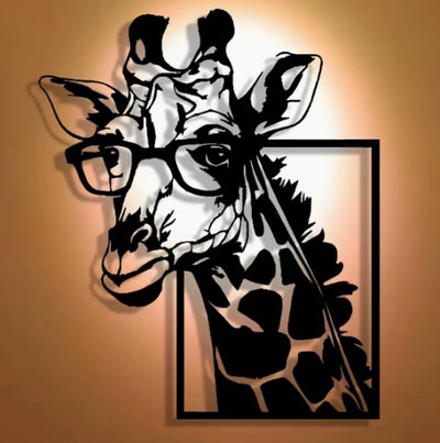 Decoración de Pared Jirafa con Gafas - Silueta Moderna - Image 9