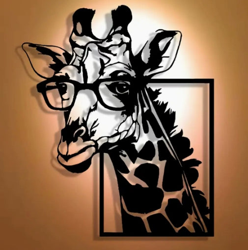 Decoración de Pared Jirafa con Gafas - Silueta Moderna - Image 9