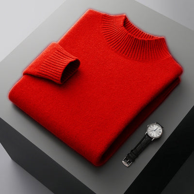Suéter de Cuello Alto Hombre Lana Pura Tejida - Image 9