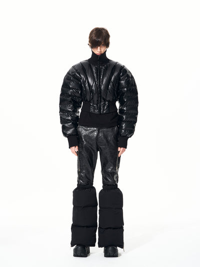 Chaqueta Puffer de Pato con Cuello Alto y Mangas Murciélago para Hombre - Image 10
