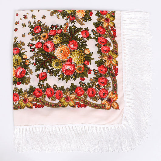 Pañuelo Étnico Estampado con Flecos de Rayón - Image 12