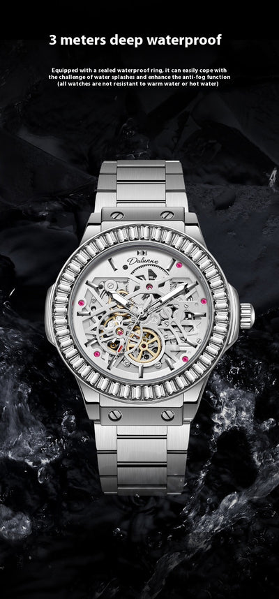 Reloj Mecánico Automático para Hombre con Movimiento Hueco y Diamantes - Image 20