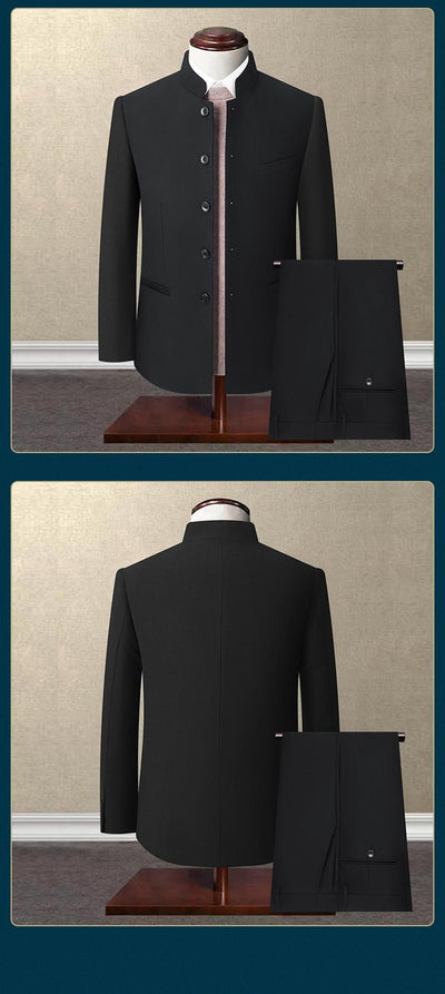 Traje Slim Fit Cuello Mao Juvenil Elegancia Moderna - Image 16