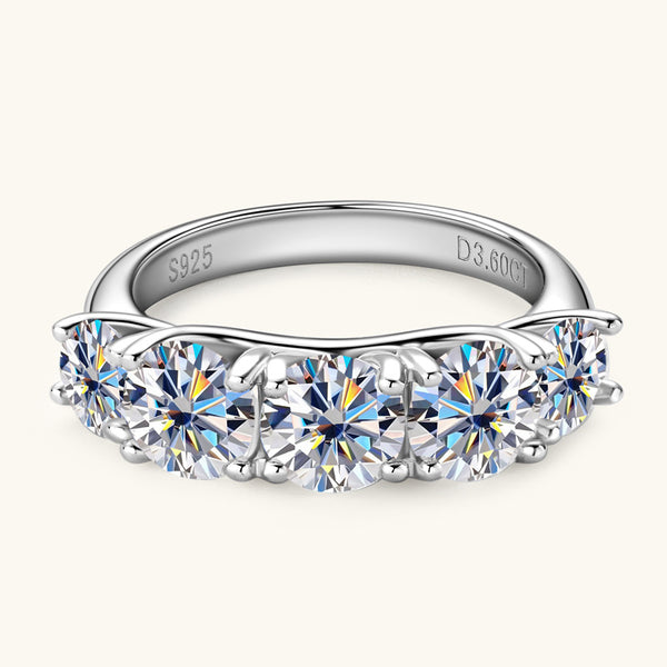 Anillo de Moissanita Lujo Europeo Plata 925 - Diseño Contemporáneo Premium