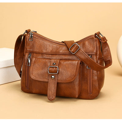Bolsa Mensajero de Cuero Auténtico Retro Gran Capacidad - Image 15