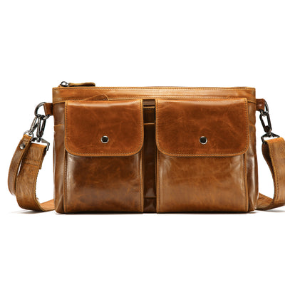 Bolsa Crossbody de Cuero Genuino para Hombre, Bandolera Casual - Image 3