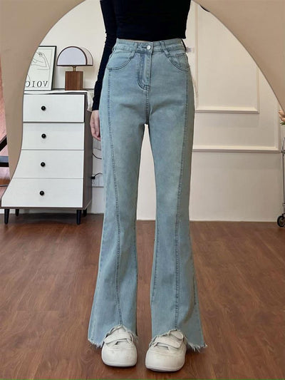 Jeans Plus Size para Mujer con Detalles de Corte y Borlas - Image 16