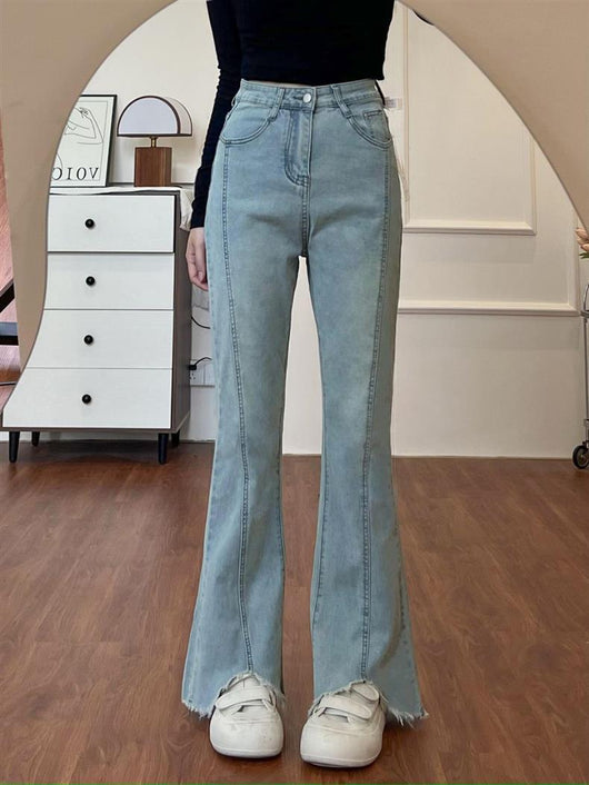 Jeans Plus Size para Mujer con Detalles de Corte y Borlas - Image 16