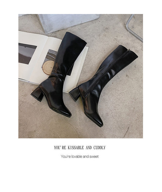 Botas Altas Knight de Tacón Grueso para Mujer - Image 15