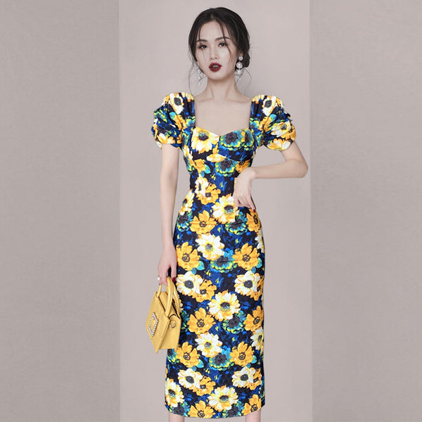 Falda Midi Ajustada con Estampado