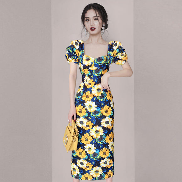 Falda Midi Ajustada con Estampado