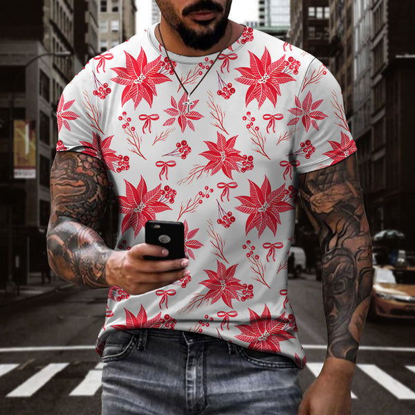 Camiseta 3D Estampado Digital Plantas Hombre y Mujer Manga Corta Deportiva