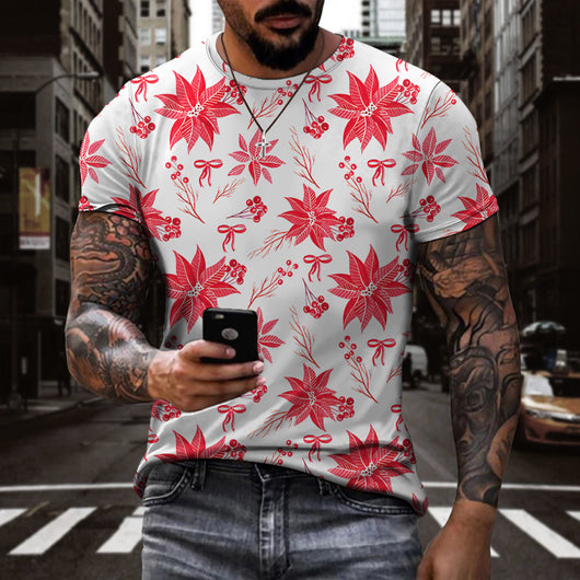 Camiseta 3D Estampado Digital Plantas Hombre y Mujer Manga Corta Deportiva