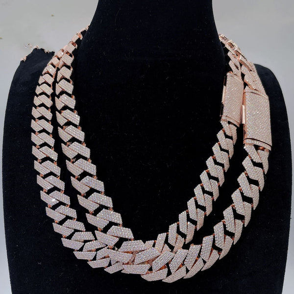 Cadena Cubana Moissanita Plata S925 - Collar de Lujo Brillante