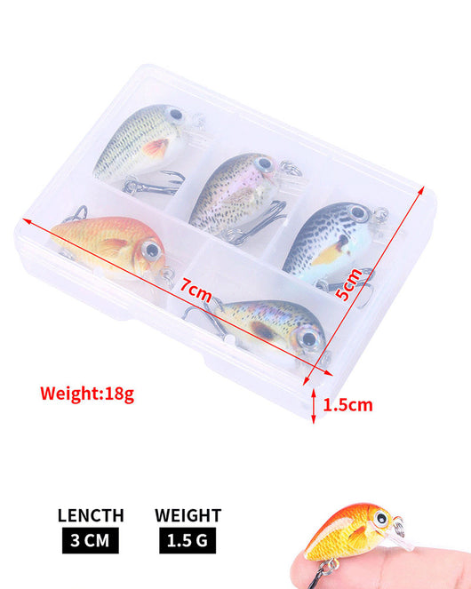 Set de 5 Señuelos de Pesca Mini Rock 1.5g - Colores Variados - Image 8
