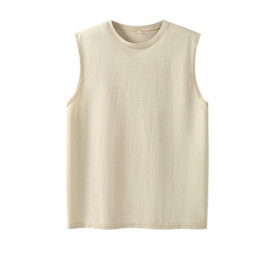 Camiseta sin mangas suelta desgastada estilo americano para hombre - Image 14