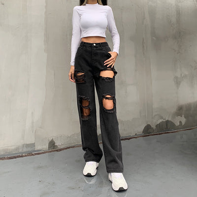 Jeans Casual Rotos con Bordes Crudos para Mujer - Estilo Trendy y Sexy - Image 14