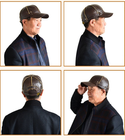 Gorro de Cuero para Hombre con Protección Auditiva - Invierno Acolchado - Image 12