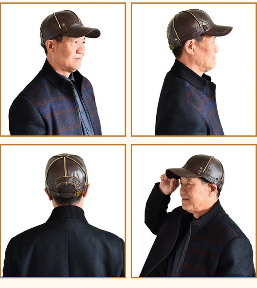 Gorro de Cuero para Hombre con Protección Auditiva - Invierno Acolchado - Image 12