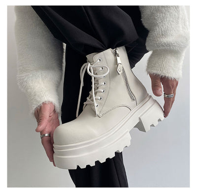 Botas Martin de Cuero para Otoño e Invierno - Zapatos Altos Forrados en Felpa para Hombre - Image 7