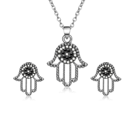 Conjunto de Collar y Aretes de Aleación Retro con Circonitas - Image 10