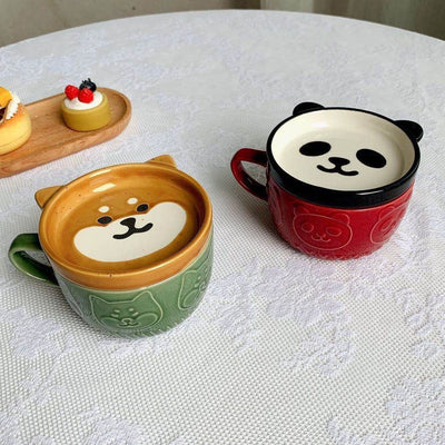 Taza de Cerámica Panda Shiba Inu con Tapa - Image 9