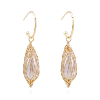 Aretes de Perla Artesanales Lujo Ligero Serie Océano - Clip Europeo Americano - Image 14