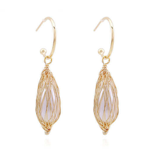 Aretes de Perla Artesanales Lujo Ligero Serie Océano - Clip Europeo Americano - Image 14
