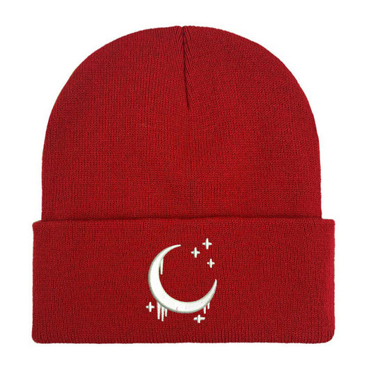 Gorro de Lana Tejido con Diseño de Luna y Estrellas para Otoño Invierno - Image 27