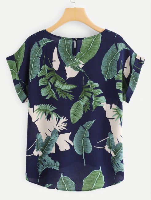 Blusa Floral de Cuello Redondo con Estampado Paris Beads - Image 9