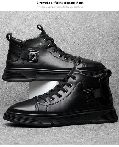 Botas Altas de Cuero para Hombre - Zapatos Casuales Invierno - Image 26