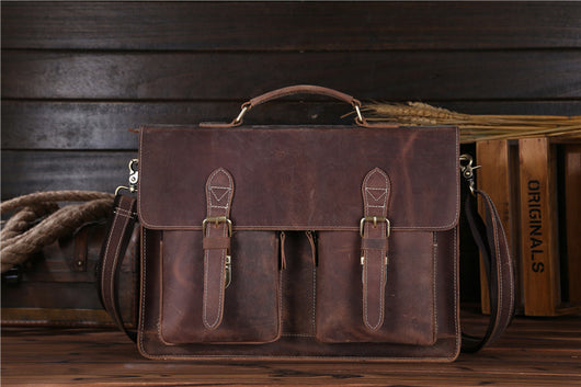 Bolso Messenger de Cuero Crazy Horse - Estilo Vintage Duradero - Image 12