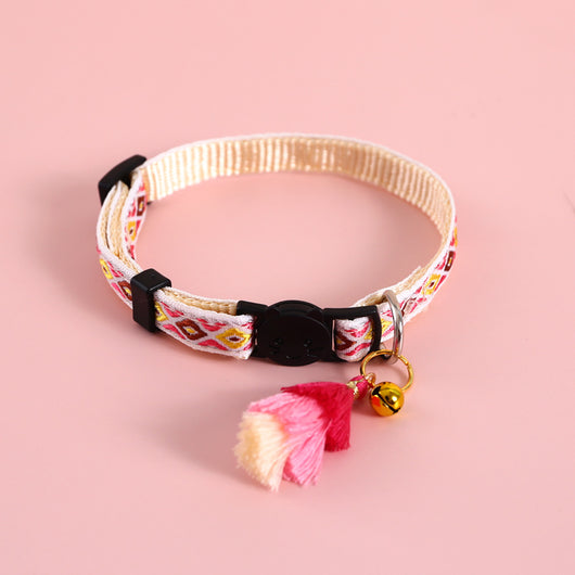 Collar Rojo de Malla Nylon Ajustable de Doble Capa - Image 4
