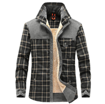 Camisa Cuadros Térmica Forrada para Hombre - Abrigo Business Casual - Image 8