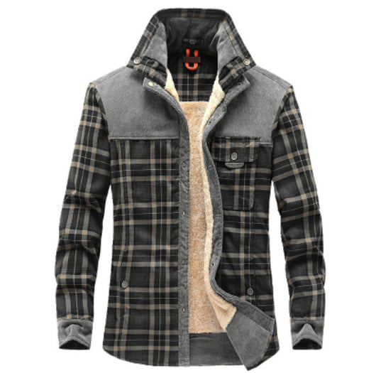 Camisa Cuadros Térmica Forrada para Hombre - Abrigo Business Casual - Image 8