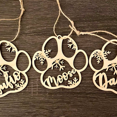 Adornos Navideños Personalizados con Nombre de Mascota y Huella de Pata - Image 4