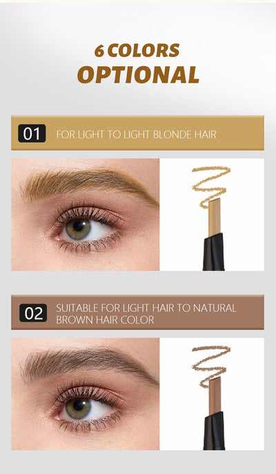 Lápiz de Cejas Triangular Doble Punta Impermeable 3 en 1 - Image 10