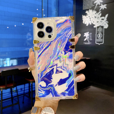 Funda Transparente con Efecto Agua y Brillo Láser para Celular - Image 7