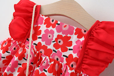 Vestido para Niña con Mangas Volantes + Bolsa Canasta de Bambú - Image 11