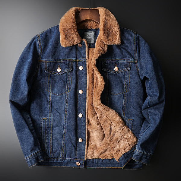 Chaqueta Denim Forrada en Fleece - Estilo Clásico para Otoño e Invierno